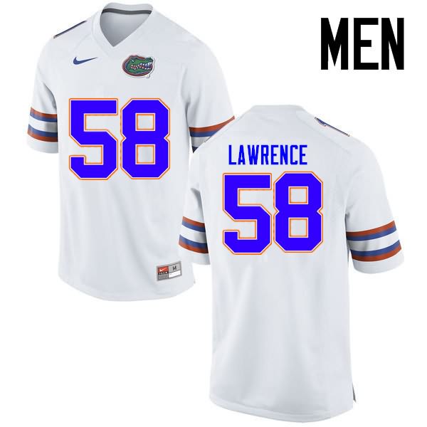 Men's NCAA Florida Gators Jahim Lawrence #58 Stitched Authentic Nike White College Football Jersey STQ6065YZ